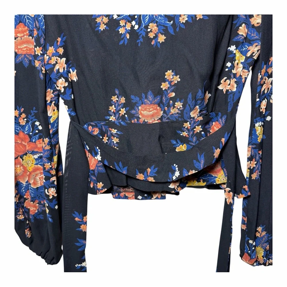 70s Floral Ruffle Top Sundays Child California S Boho Hippie Peplum Vintage - Picture 4 of 13